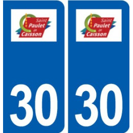 30 Saint-Paulet-de-Caisson logo ville autocollant plaque stickers