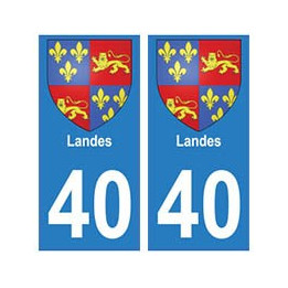 40 Landes autocollant plaque