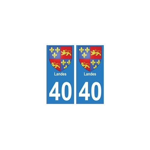 40 Landes autocollant plaque