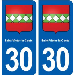 30 Saint-Victor-la-Coste blason ville autocollant plaque stickers