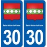 30 Saint-Victor-la-Coste blason ville autocollant plaque stickers