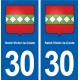 30 Saint-Victor-la-Coste blason ville autocollant plaque stickers