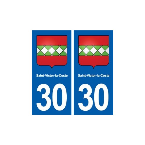 30 Saint-Victor-la-Coste blason ville autocollant plaque stickers