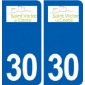 30 Saint-Victor-la-Coste logo ville autocollant plaque stickers