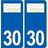 30 Saint-Victor-la-Coste logo ville autocollant plaque stickers