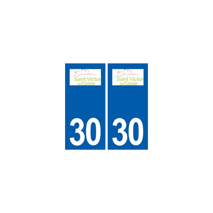 30 Saint-Victor-la-Coste logo ville autocollant plaque stickers