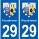 29 Plounéventer blason autocollant plaque stickers ville