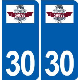 30 Sauve logo ville autocollant plaque stickers