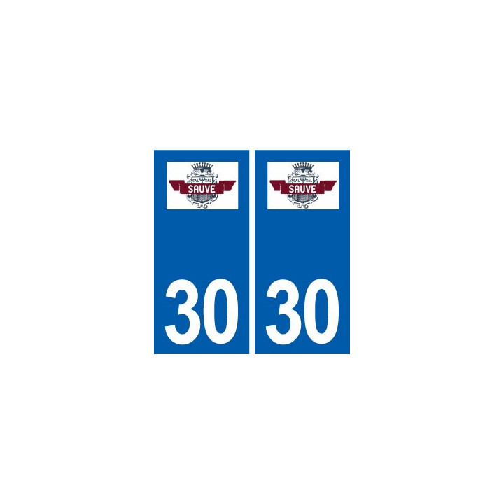 30 Sauve logo ville autocollant plaque stickers