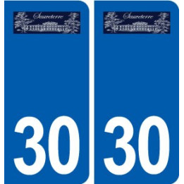 30 Sauveterre logo ville autocollant plaque stickers