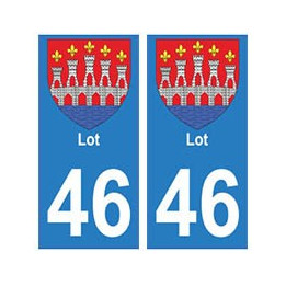 46 Lot autocollant plaque blason armoiries stickers département