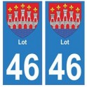 46 Lot autocollant plaque blason armoiries stickers département