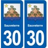 30 Sauveterre blason ville autocollant plaque stickers