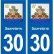 30 Sauveterre blason ville autocollant plaque stickers