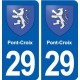 29 Pont-Croix blason autocollant plaque stickers ville