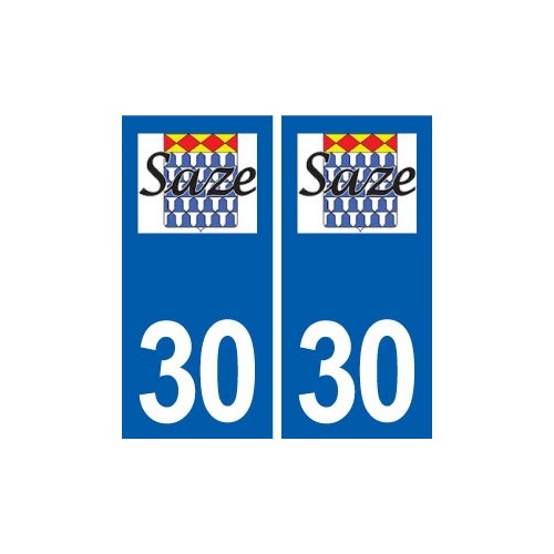 30 Saze logo ville autocollant plaque stickers