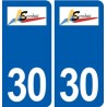 30 Sernhac logo ville autocollant plaque stickers