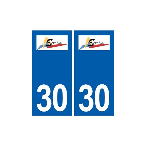 30 Sernhac logo ville autocollant plaque stickers