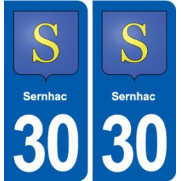 30 Sernhac blason ville autocollant plaque stickers