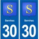 30 Sernhac blason ville autocollant plaque stickers