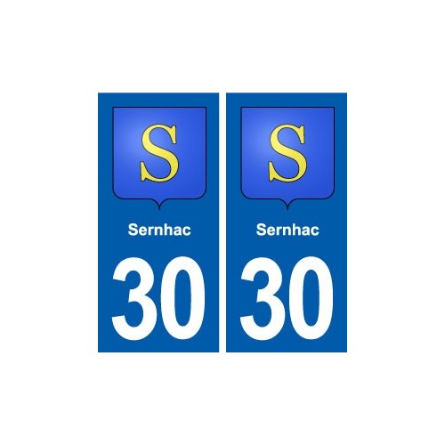 30 Sernhac blason ville autocollant plaque stickers