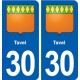 30 Tavel blason ville autocollant plaque stickers