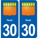 30 Tavel blason ville autocollant plaque stickers