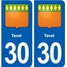 30 Tavel blason ville autocollant plaque stickers