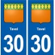 30 Tavel blason ville autocollant plaque stickers