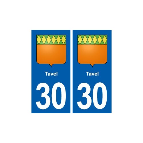 30 Tavel blason ville autocollant plaque stickers