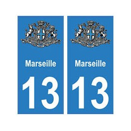13 Marseille ville autocollant plaque
