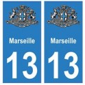 13 città di Marsiglia adesivo piastra