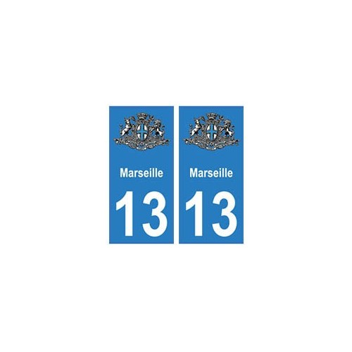 13 Marseille ville autocollant plaque