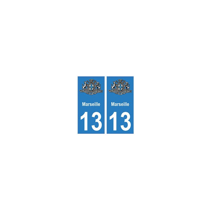 13 Marseille ville autocollant plaque
