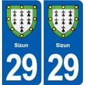 29 Sizun blason autocollant plaque stickers ville