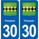 30 Tresques blason ville autocollant plaque stickers