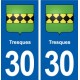 30 Tresques blason ville autocollant plaque stickers
