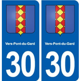 30 Vers-Pont-du-Gard blason ville autocollant plaque stickers