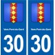 30 Vers-Pont-du-Gard blason ville autocollant plaque stickers
