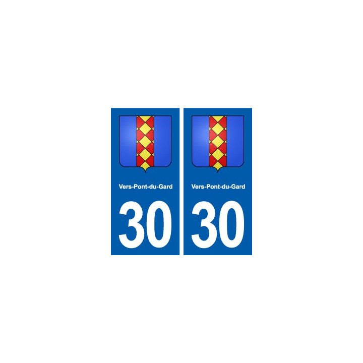 30 Vers-Pont-du-Gard blason ville autocollant plaque stickers