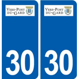 30 Vers-Pont-du-Gard logo ville autocollant plaque stickers