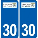 30 Vers-Pont-du-Gard logo ville autocollant plaque stickers