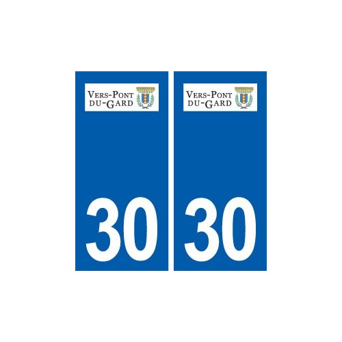 30 Vers-Pont-du-Gard logo ville autocollant plaque stickers