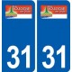 31 Boulogne-sur-Gesse logo ville autocollant plaque stickers