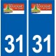 31 Boulogne-sur-Gesse logo ville autocollant plaque stickers