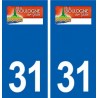 31 Boulogne-sur-Gesse logo ville autocollant plaque stickers