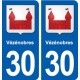 30 Vézénobres  blason ville autocollant plaque stickers
