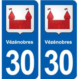 30 Vézénobres  blason ville autocollant plaque stickers