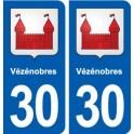30 Vézénobres  blason ville autocollant plaque stickers