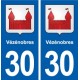 30 Vézénobres  blason ville autocollant plaque stickers